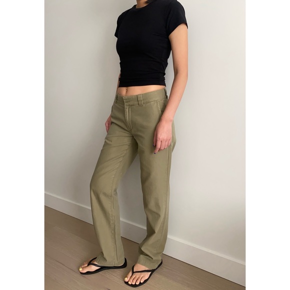 Aritzia Pants - Aritzia tna low rise straight leg pant olive green